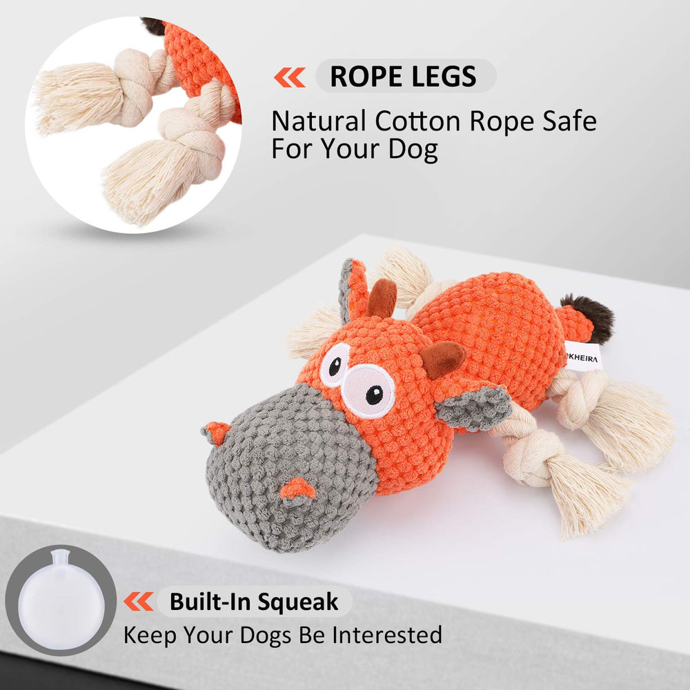 Dog Plush Toy for Large Aggressive Chewers,Indestructible Dog Squeaky Toys,Stuffed Animals Toys with Cotton Material and Crinkle Paper,Durable Chewing Toys