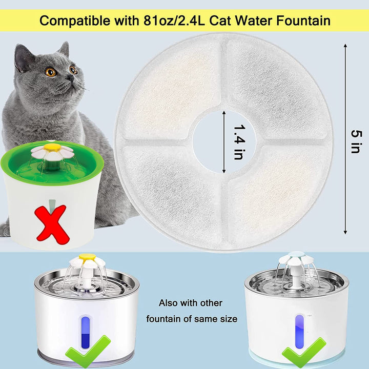Cat/Pet Water Fountain Filters, 12 Pieces Set Pack of 8