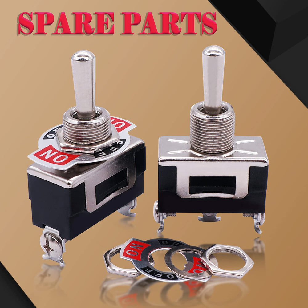 /3Pcs Heavy Duty Rocker Momentary Toggle Switch 16A 250V AC SPDT 3 Position 3 Pin (ON)-Off-(ON) Switch with Metal Bat Waterproof Boot Cap Cover Ten-123-B123