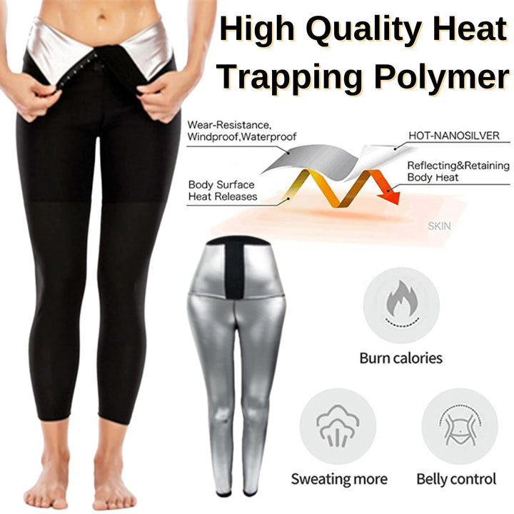 Sauna Pants Fitness Exercise Sauna Leggings Compression Sauna Sweat Pants Workout Training Thermo Sweat Leggings for Womens(Style 2,Medium)