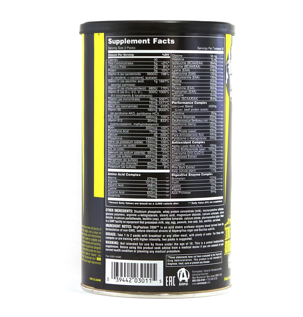 Animal Pak, 44 Packs 44 packs