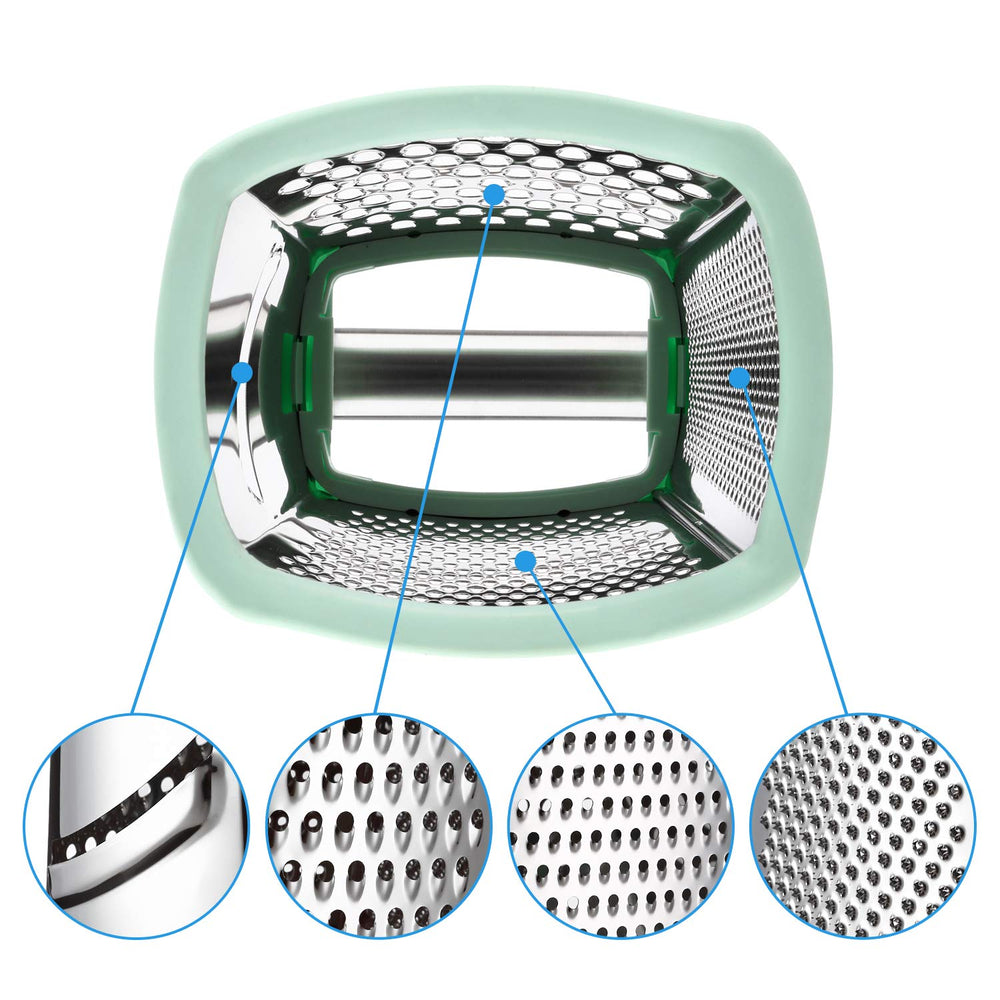 Professional Cheese Grater - Stainless Steel Box Grater for Kitchen, XL Size - Perfect 4 Sided Shredder for Parmesan Cheese, Vegetables, Ginger - Dishwasher Safe - Mint