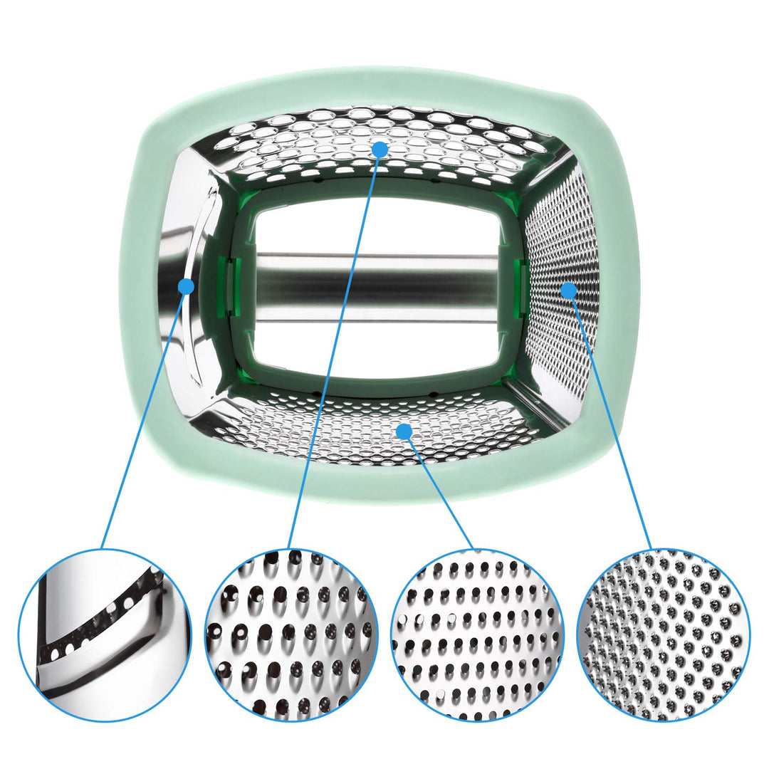 Professional Cheese Grater - Stainless Steel Box Grater for Kitchen, XL Size - Perfect 4 Sided Shredder for Parmesan Cheese, Vegetables, Ginger - Dishwasher Safe - Mint