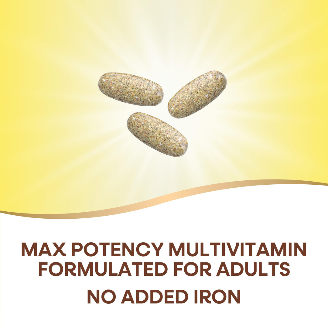 Nature&#39;s Way Alive! Max3 Potency Adult Complete Multivitamin, High Potency B-Vitamins to Support Energy Metabolism*, with Methylated B12 and Folate, No Added Iron, 180 Tablets (Packaging May Vary)