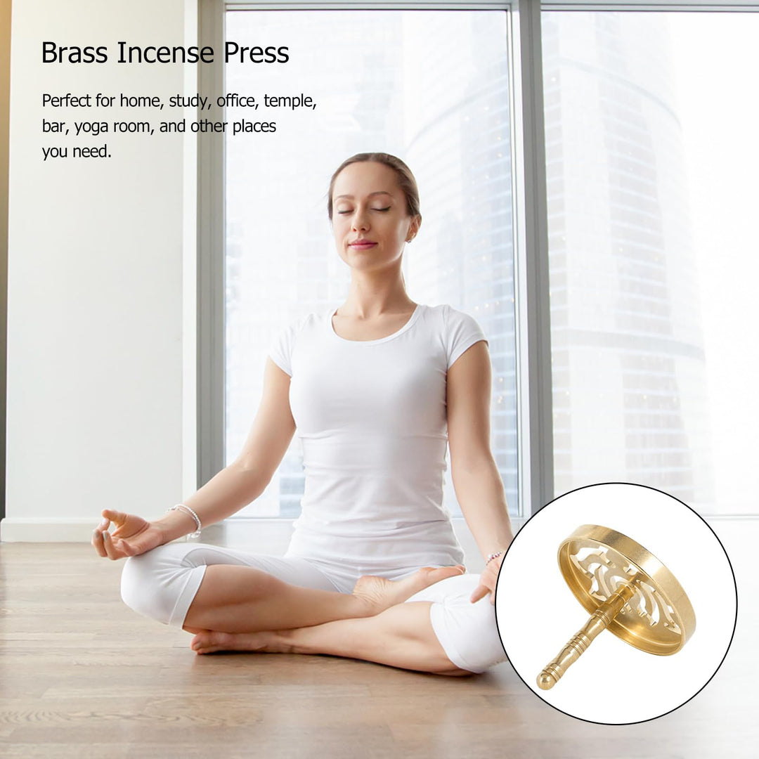 1pc Ash Press Incense Burner Accessories Brass Incense Press Brass Censer Supply