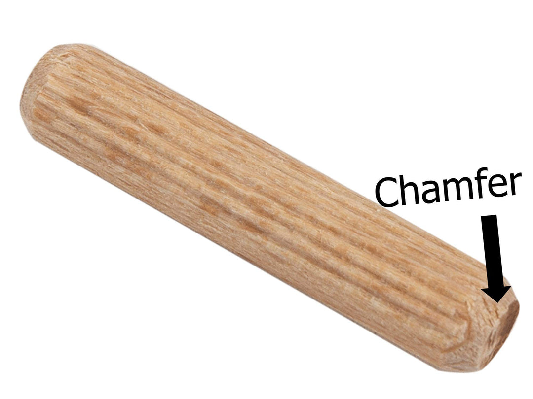 Fluted Wood Kiln Dowel Pins, 1/4 x 1- 100 Pieces, Made of Beechwood