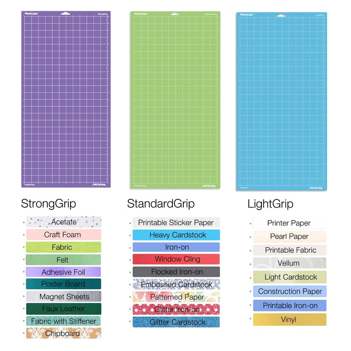 Cutting Mat 12x24 for Cricut: Cricut Explore One/Air/Air 2/Maker Variety Adhesive Sticky(Standard adhesive,Light adhesive,Strong adhesive)Non-Slip Durable Mat Accessories for Cricut