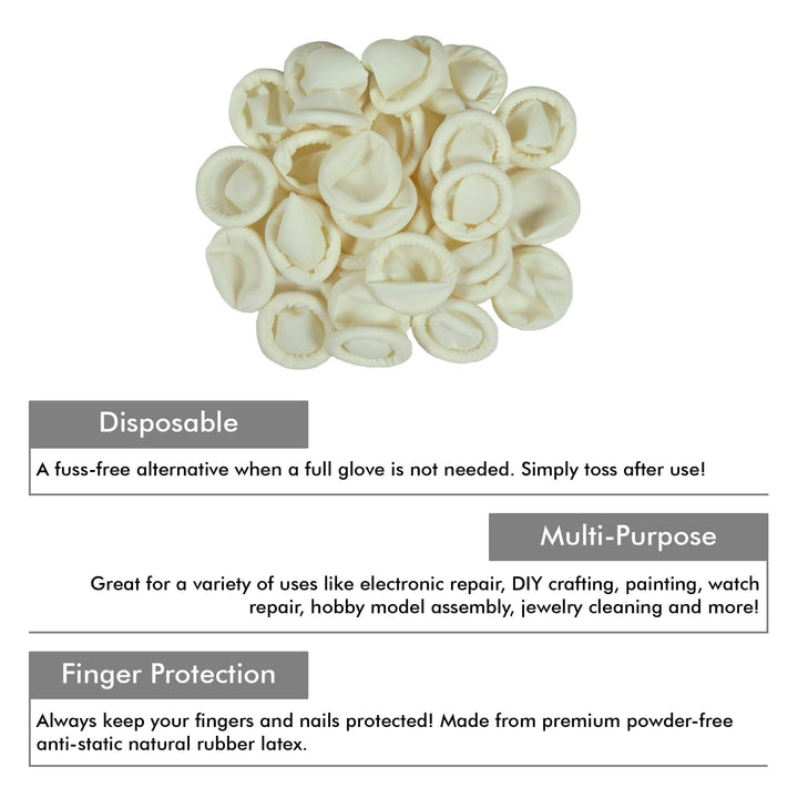 Disposable Latex Finger Cots 200pcs (Large), Anti-Stati