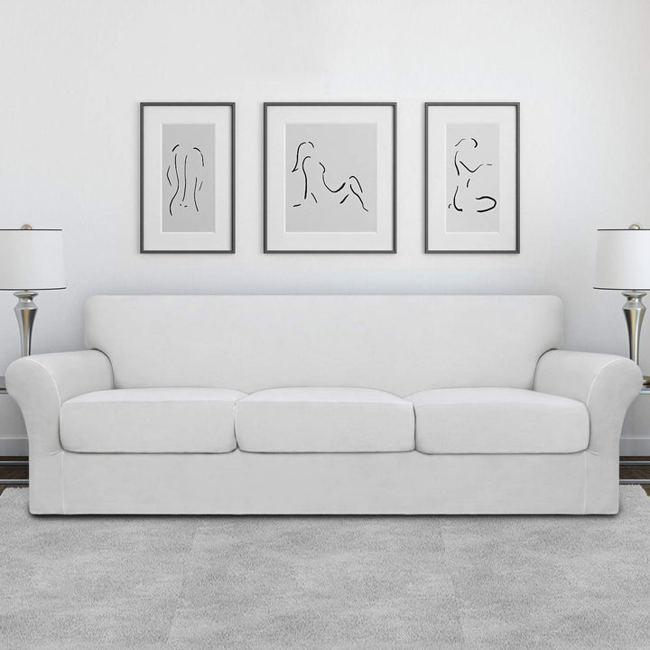 Easy-Going 4 Pieces Oversized Stretch Soft Couch Cover 