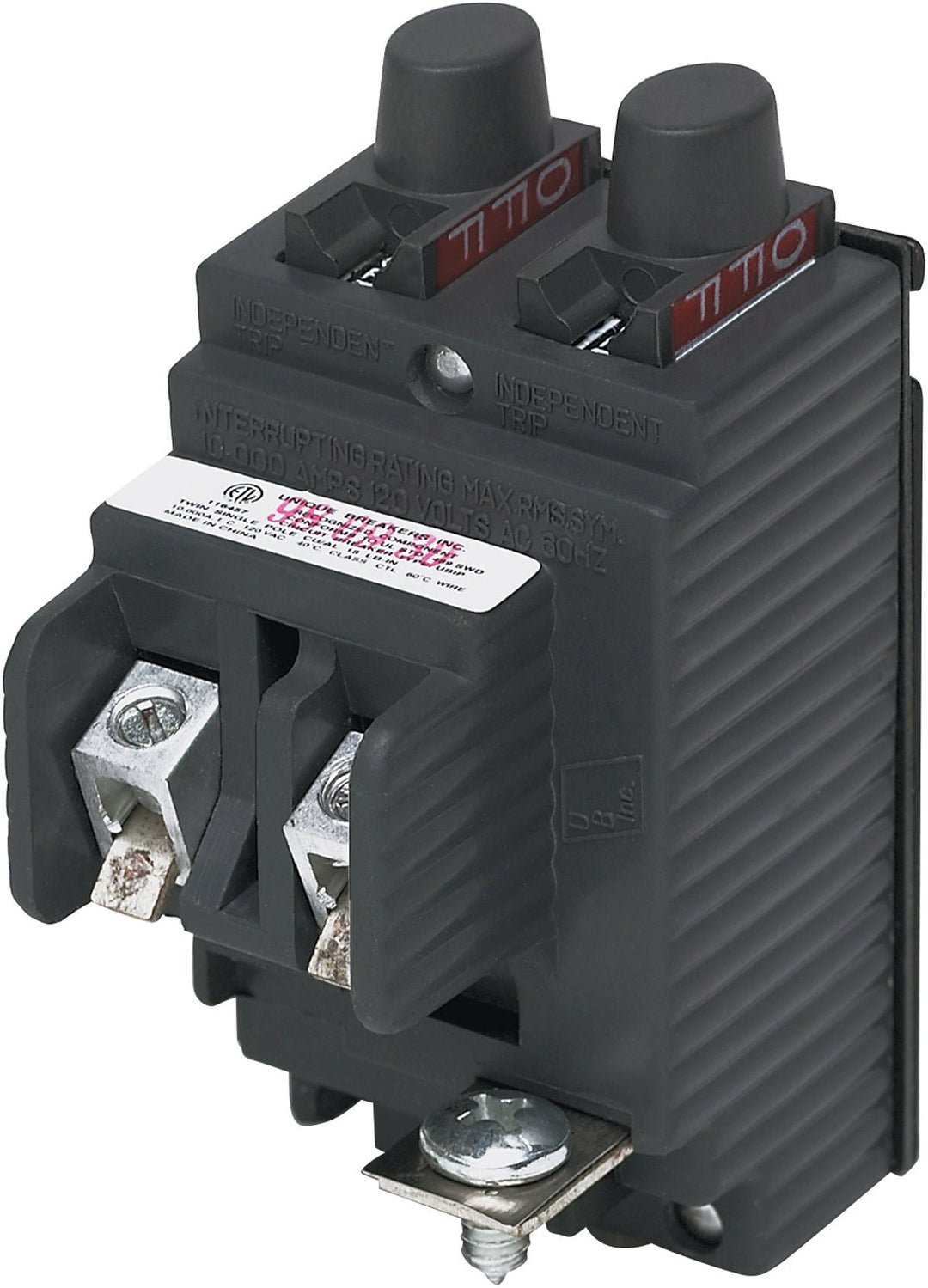 UBIP2020 Pushmatic Circuit Breaker, Two-1-Poles 20-Amp