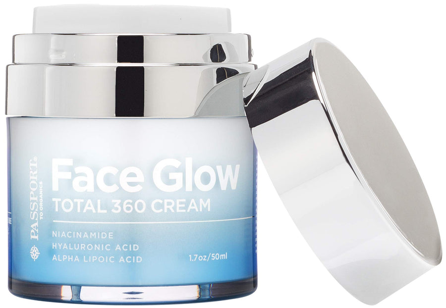 Face Glow Total 360 Cream with Alpha Lipoic Acid, DMAE, Vitamin C Ester, Hyaluronic Acid, and Italian Blood Orange