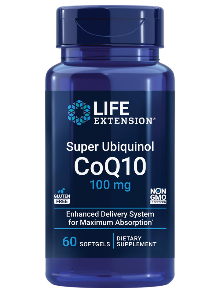 Super Ubiquinol CoQ10 100 mg – For Heart Health &amp; Anti-Aging - Cholesterol &amp; Energy Management Supplement – Coenzyme Q10 for Organs - Gluten-Free, Non-GMO – 60 Softgels