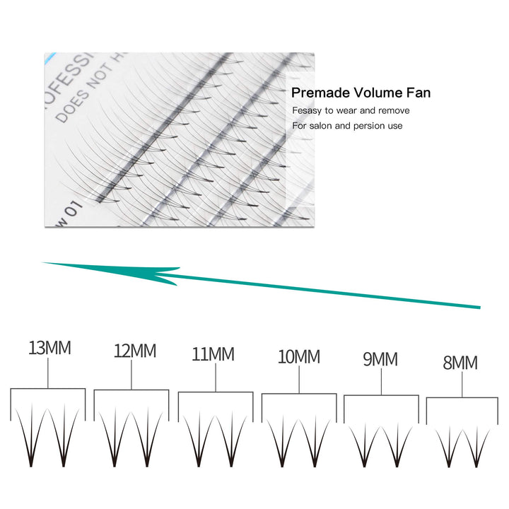 Mixed(8-13Mm) : 3D Pre-Made Volume Fans Eyelashes Extensions Gepoya Individual Eyelashes Professional Volume B Curl Lash Extensions 0.07 Thickness(3D) (Mixed(8-13Mm))