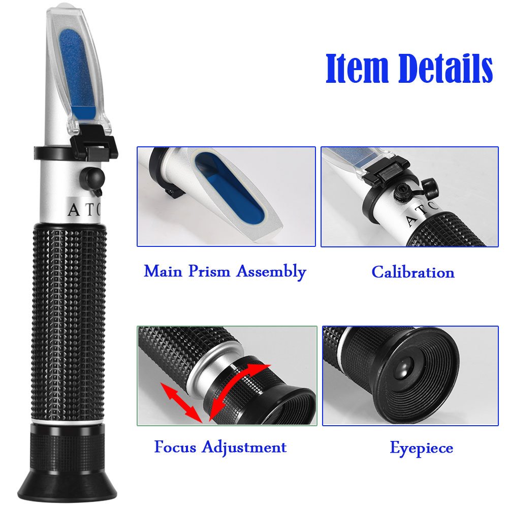 Handheld Alcohol Refractometer, 0~80% Alcohol Content Measurement Tool Tester for Spirits Distilled Ethanol with Water Like Whiskey, Brandy;Used in Scientific Research, Alcohol Purchase