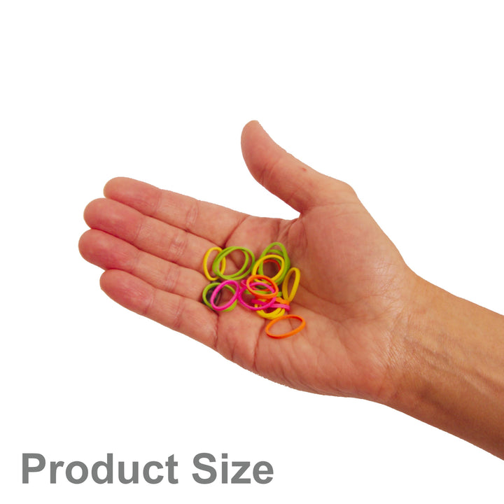 Amelia Beauty 500 Count Elastic Rubber Bands in Re-closable Container (Assorted Colors)