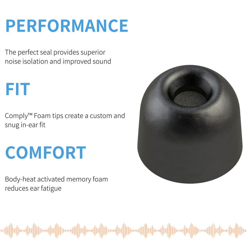 Comply Foam Ear Tips for Sony TrueWireless Earbuds, Assorted S, M & L, 3 Pairs, Black - Ultimate Comfort, Unshakeable Fit, Memory Foam Earbud Tips, Earbud Replacement Tips, Made in The USA