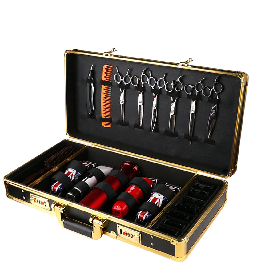 Beauty Salon Barber Case,Hair Stylist Tool Kits Organizer,Professional Barber Travel Carry Case for Hair Scissors Tools Hair Stylist Pet Groome,Barber Carrying Case with Code Lock