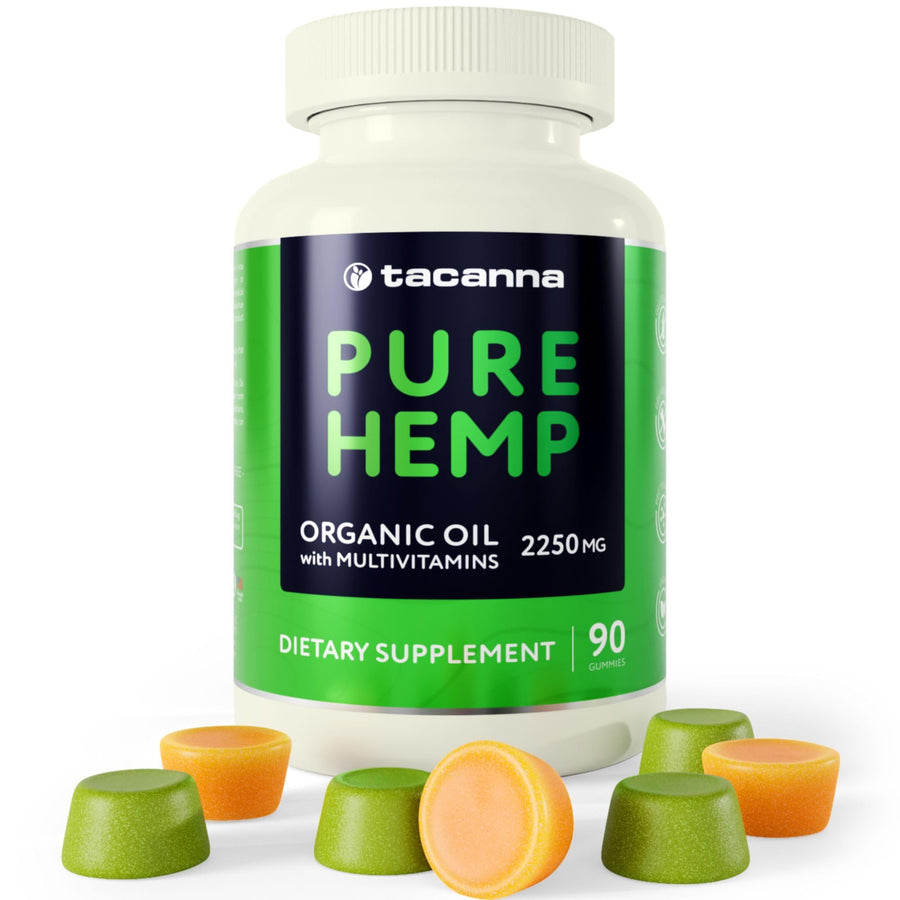 Hemp Gummies - Oil Gummies for Adults with Vitamins C, B3, B6, B12, Biotin, B5 & Zinc for Better Sleep & Calm - Hemp Candy Supplement with Multivitamins & Omega 3, 6, 9-90 Count