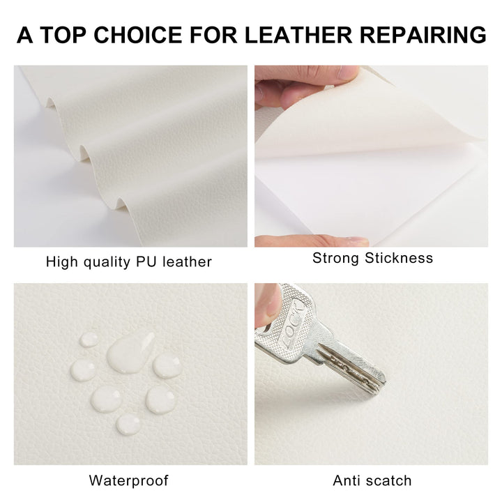 Leather Repair Patch for Furniture, 16 x 63Leather Repair Tape self Adhesive,Leather Repair Patch for car seat couches Sofa Jackets Handbags White