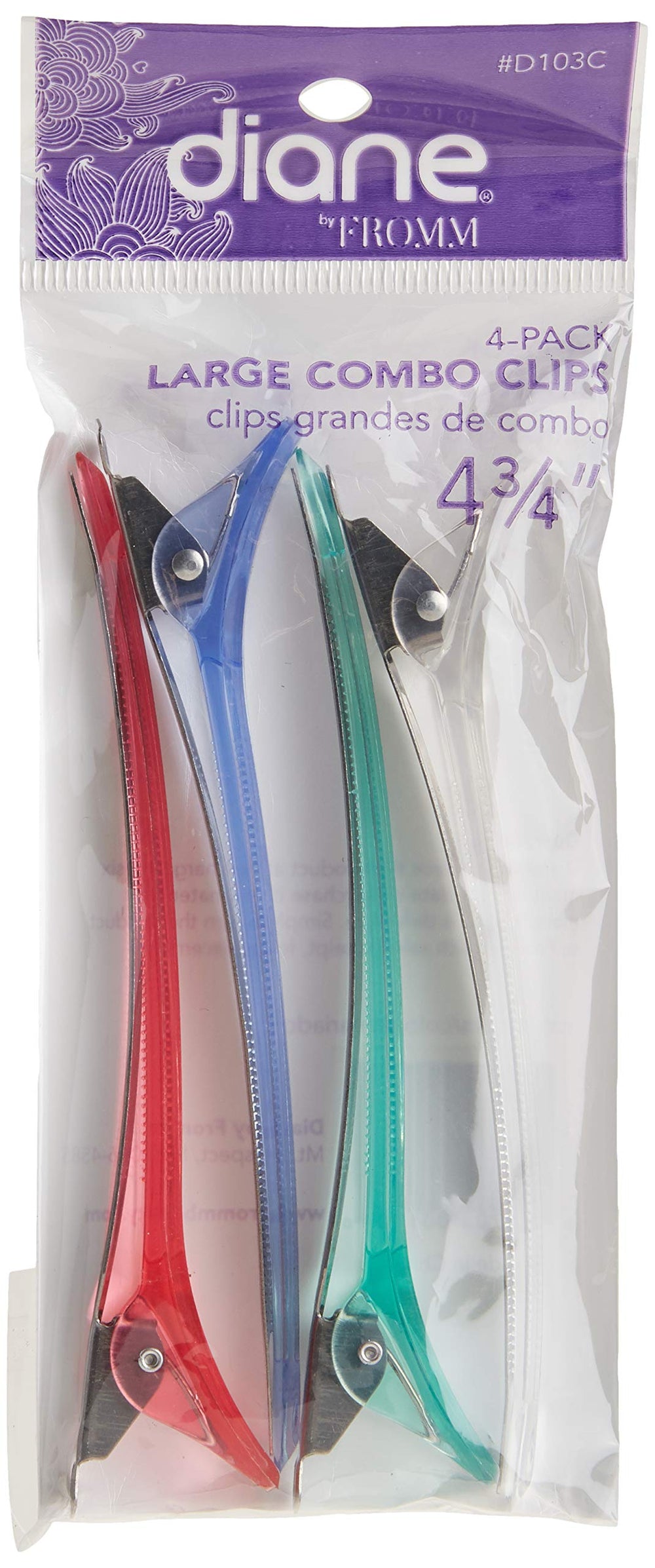 Large 4 (3/4) : Large Combo Control Clips, Assorted Colors, 4-pack