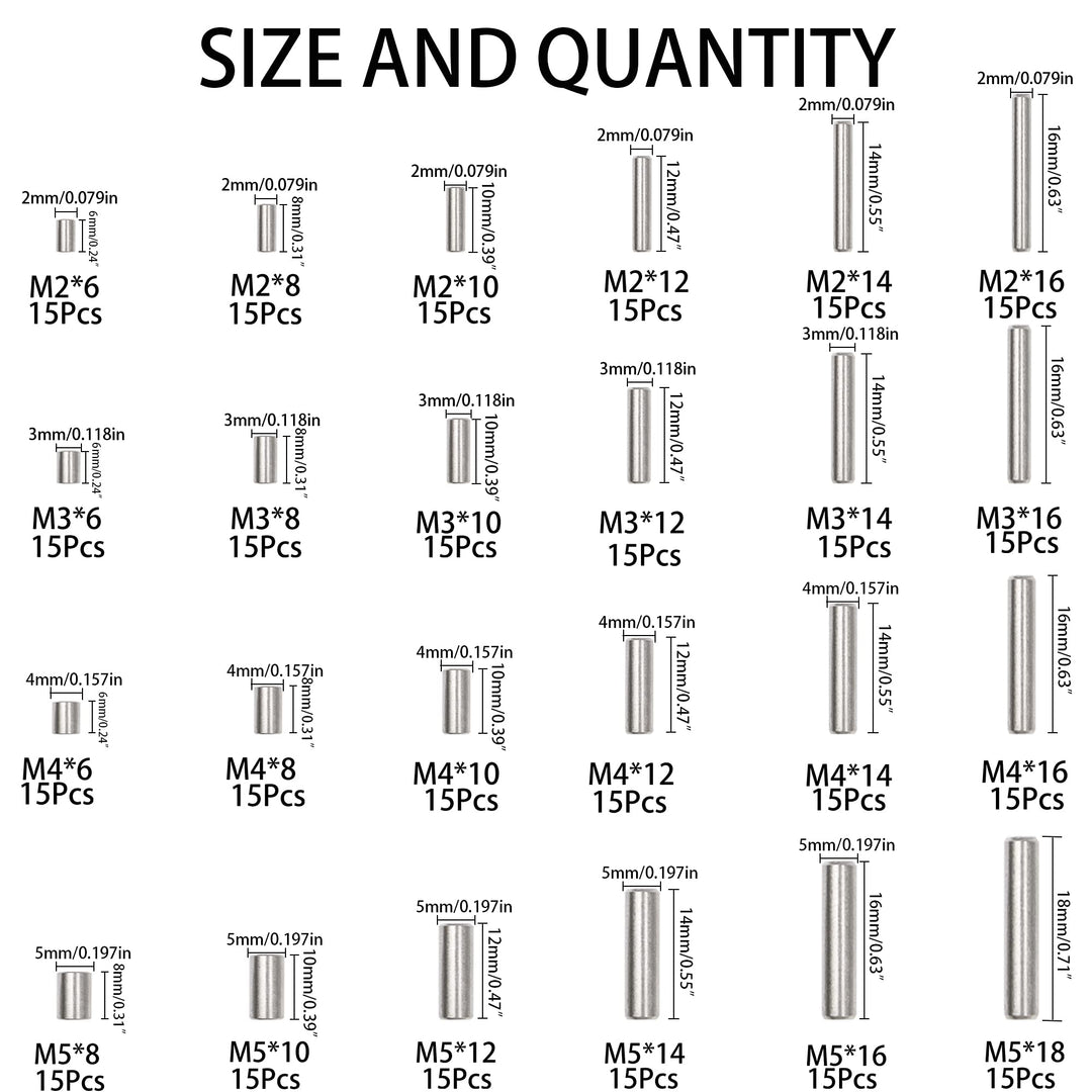Rrina 360Pcs 304 Stainless Steel Dowel Pin Shelf Suppor