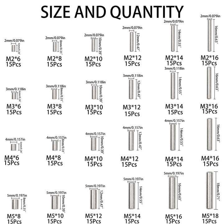 Rrina 360Pcs 304 Stainless Steel Dowel Pin Shelf Suppor