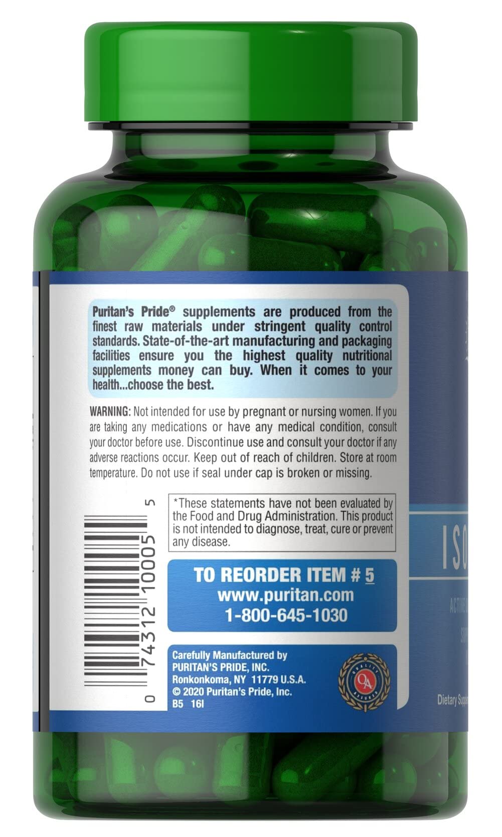 Puritan&#39;s Pride Non-GMO Soy Isoflavones Capsule