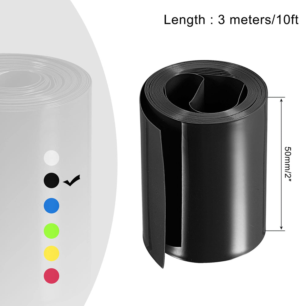 MECCANIXITY Battery Wrap PVC Heat Shrink Tubing 50mm Fl