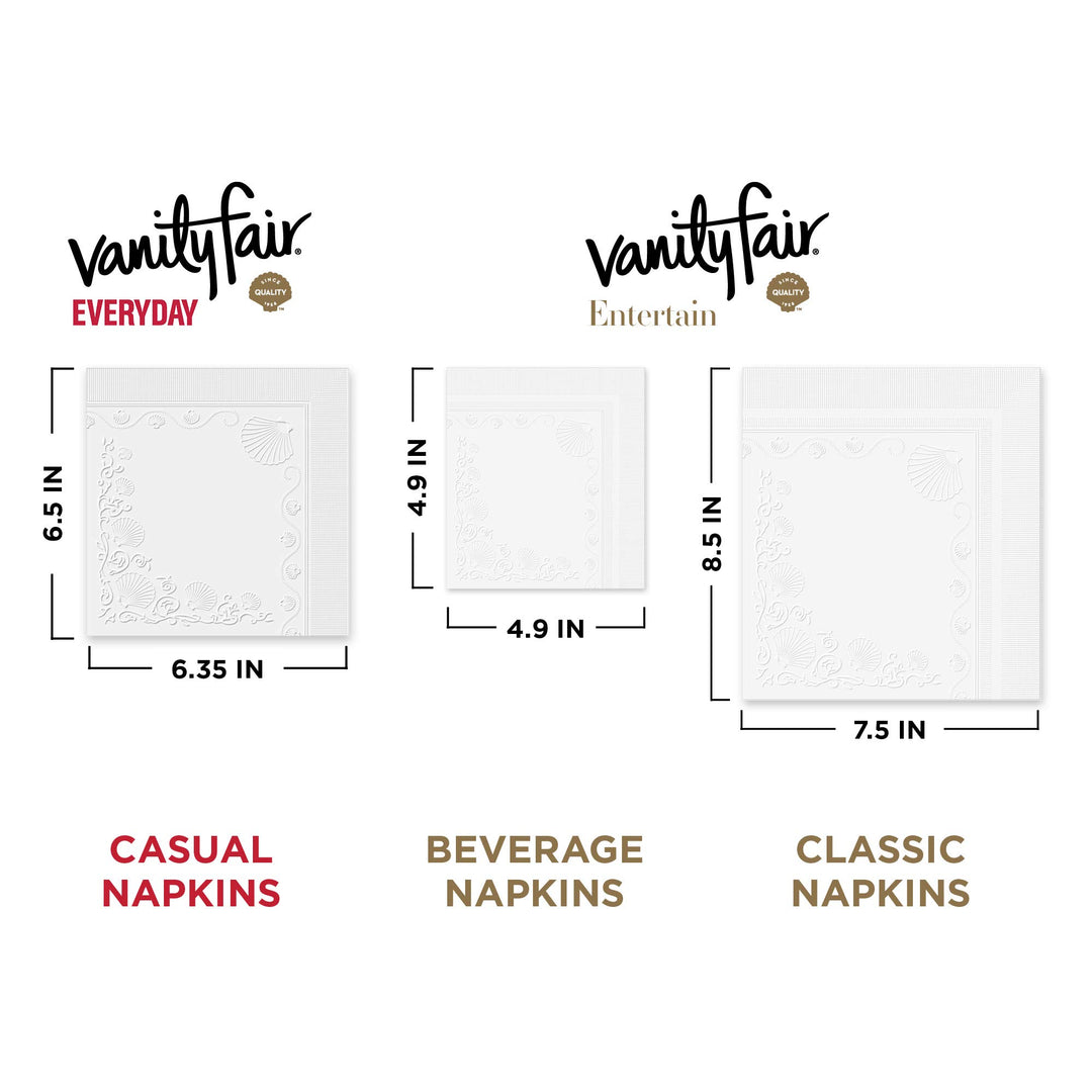 Vanity Fair Impressions Napkins, White - 40 ct