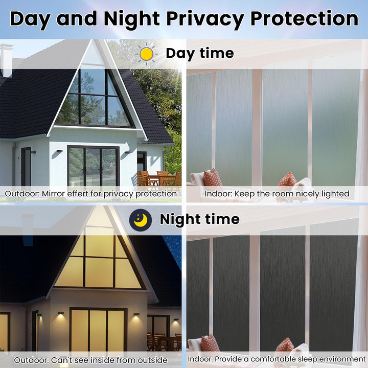 Coavas Window Privacy Film Static Cling, Frosted Glass 