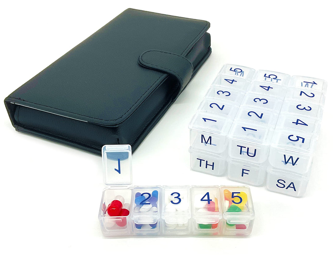7 Day x 5 Large Capacity Pill Box Organizer System