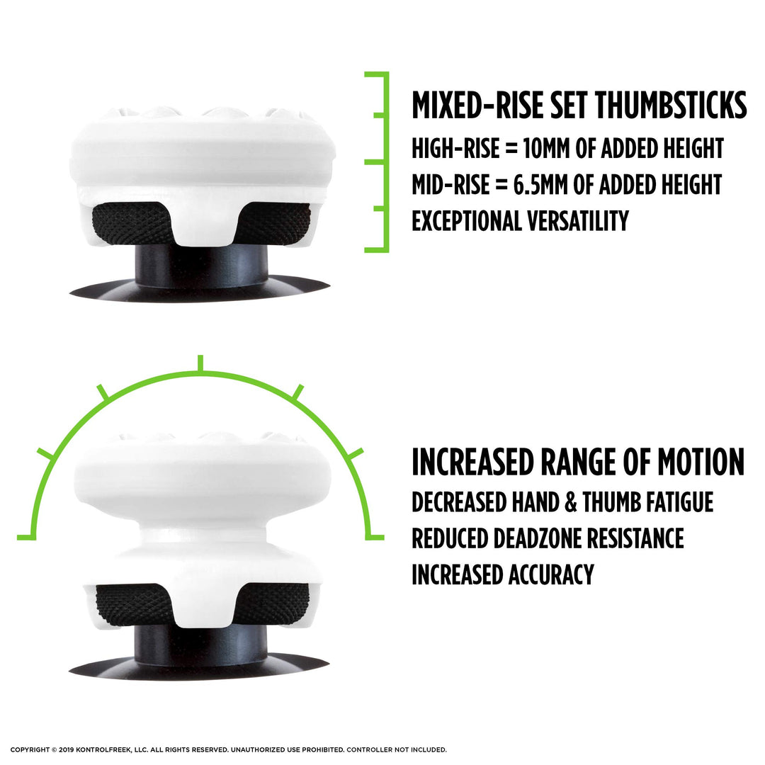 FPS Freek Galaxy White for Xbox One and Xbox Series X Controller | Performance Thumbsticks | 1 High-Rise, 1 Mid-Rise | White