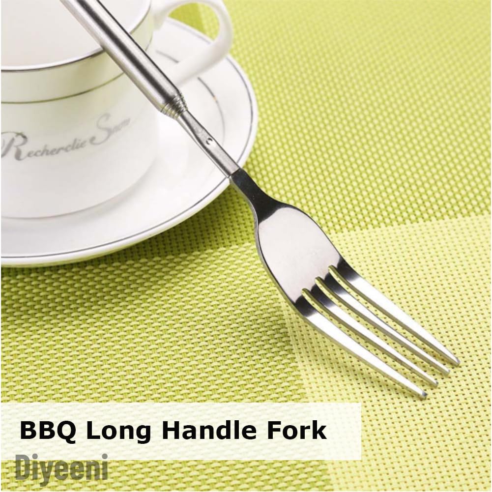 Stainless Steel Dinner Fork,BBQ Telescopic Extendable D