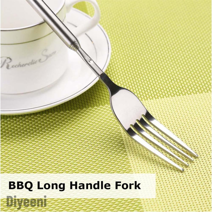 Stainless Steel Dinner Fork,BBQ Telescopic Extendable D