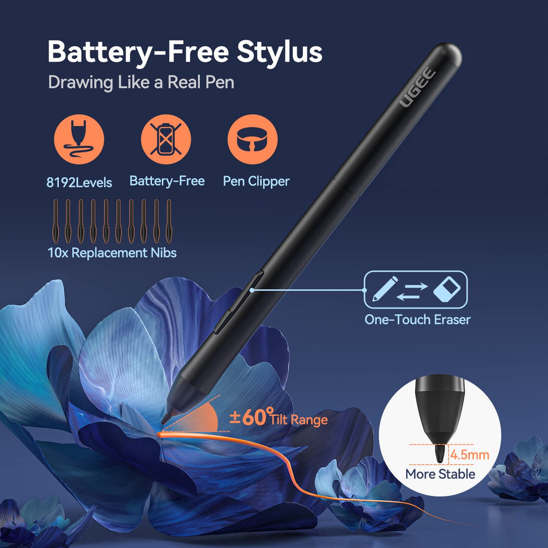 Graphics Drawing Tablet, S640 Digital Drawing Pad with 10 Hot Keys, 6.5x4 inch Pen Tablet with 8192 Levels Battery-Free Stylus Support Android/Windows/Mac OS/Chrome OS/Linux