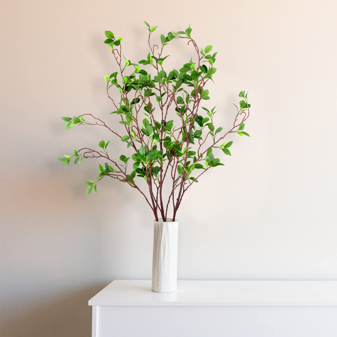 AUSTOR 3 Packs 45 Artificial Ficus Stems Faux Green Bra