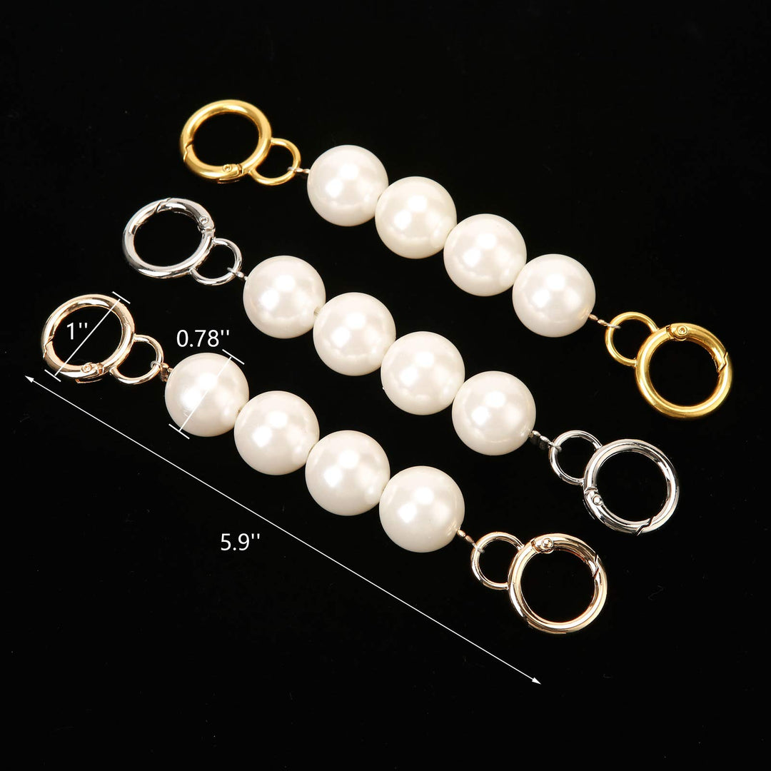 Pearl Purse Chain Strap Extenders for Cross-Body Shoulder Bag Handbags,Bag Accessories Charms (Antique Gold)