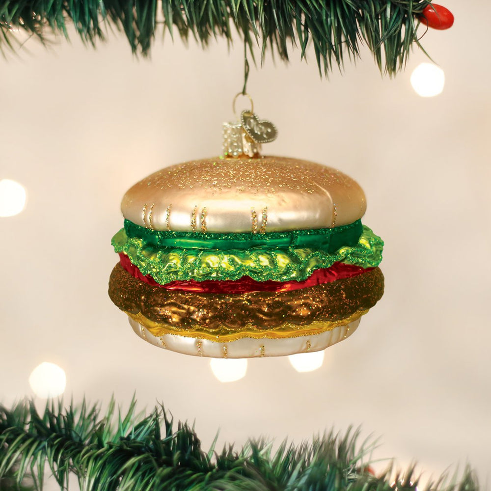 Ornaments: Cheeseburger Glass Blown Ornaments for Christmas Tree (32065)