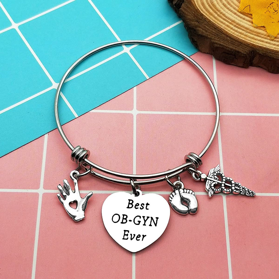 OB-GYN Gift Appreciation Gift for OBGYN Bracelet Best OB-GYN Ever Bangle Thank You Gift for OBGYN Jewelry Obstetrician Gynecologist Gift Baby Delivery Doctor Nurse Gift Midwife Gifts Doula Nurse Gifts