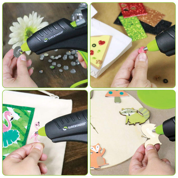 DT-270FKIT Full Size Dual Temperature Glue Gun with 12-4-Inch Standard All Purpose Glue Sticks,Black,green