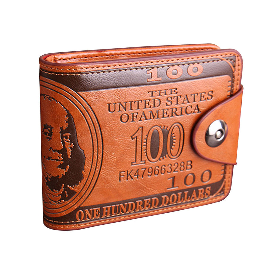 LUI SUI Men Us Dollar Bill Wallet Billfold Leather Cred