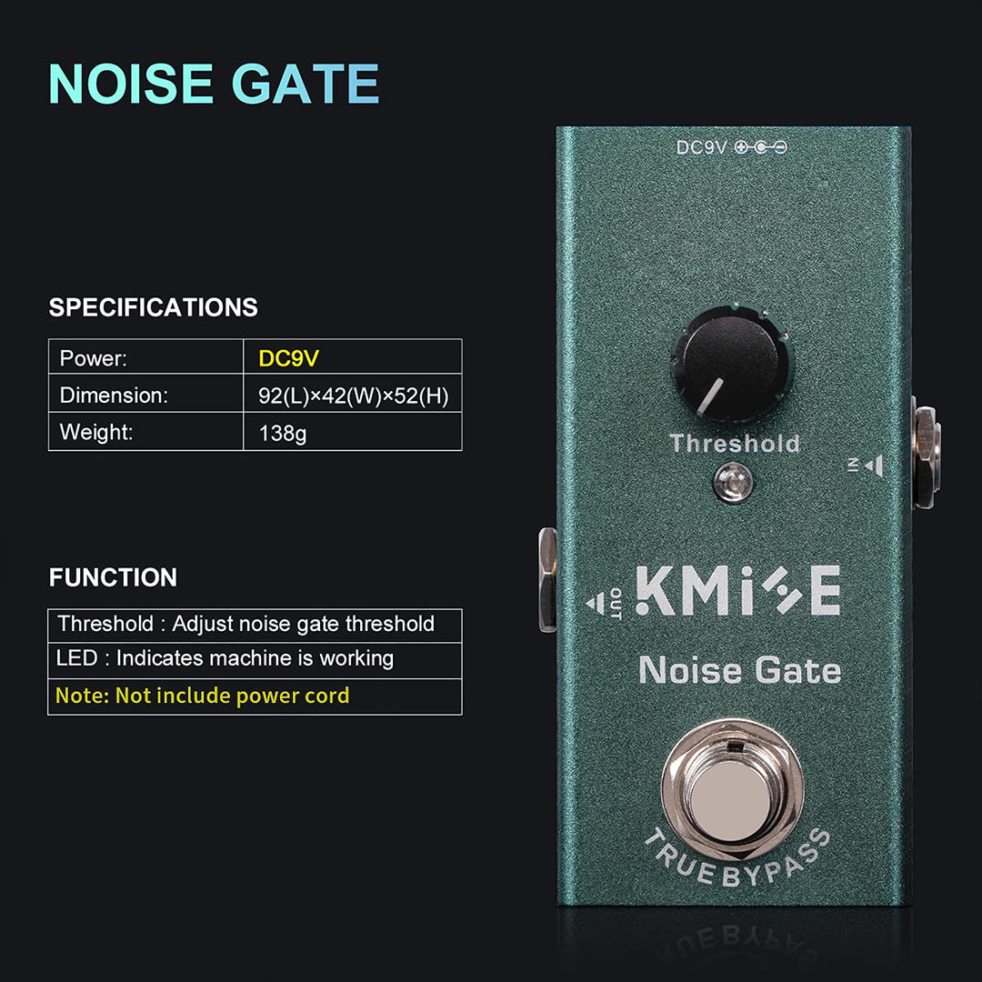 Kmise Noise Gate Electric Guitar Effects Pedal Mini Single Type DC 9V True Bypass