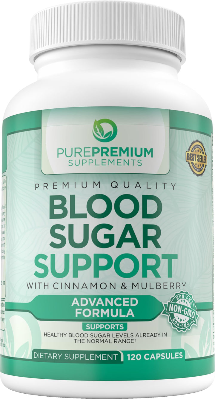 Normal Blood Sugar Support Cinnamon Supplements to Support Blood Sugar Levels Already in The Normal Range-Capsules w/Bitter Melon, Mulberry, Zinc, Biotin, Vitamin C, E-60 Count