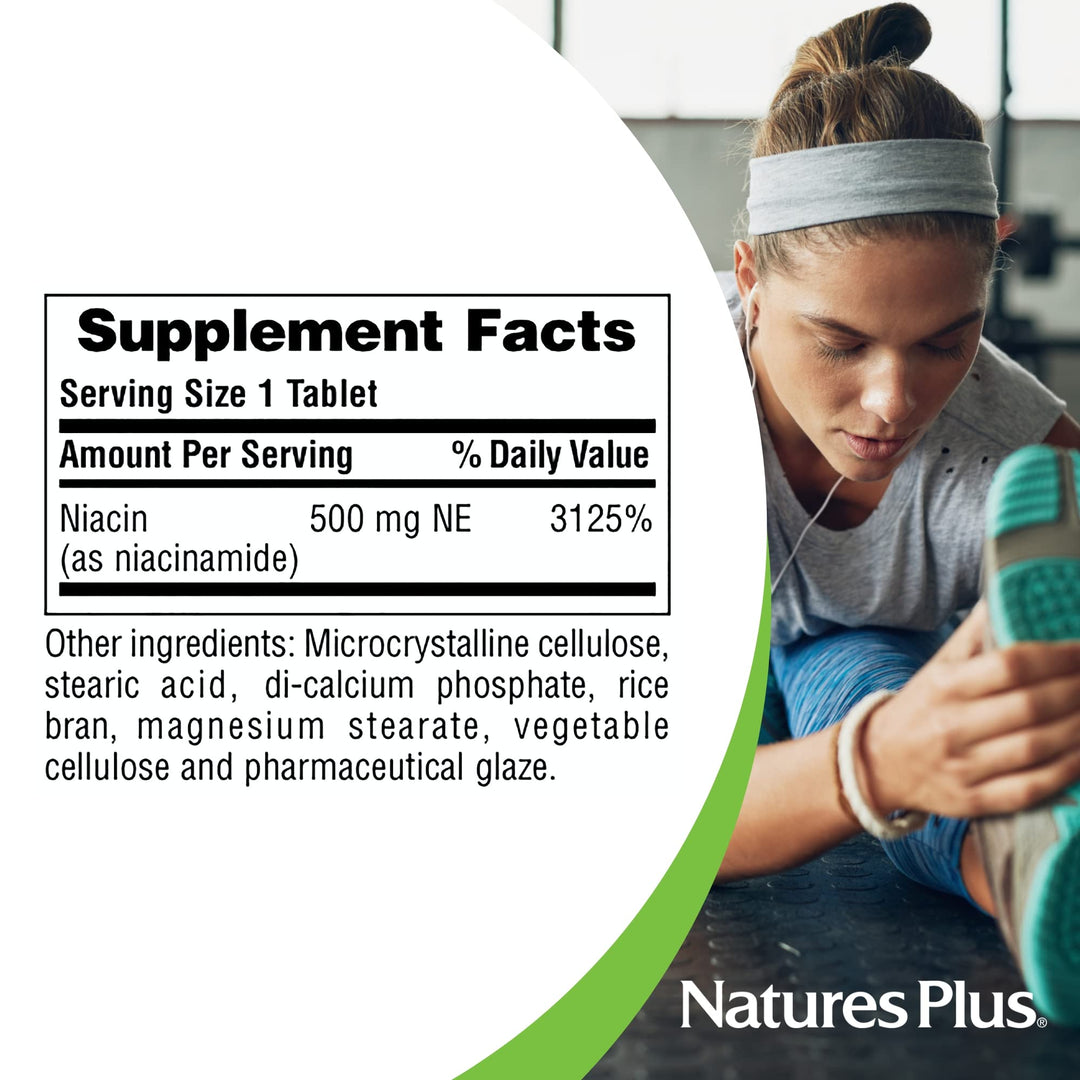 NaturesPlus Niacinamide - 500 mg, 90 Tablets - High Pot