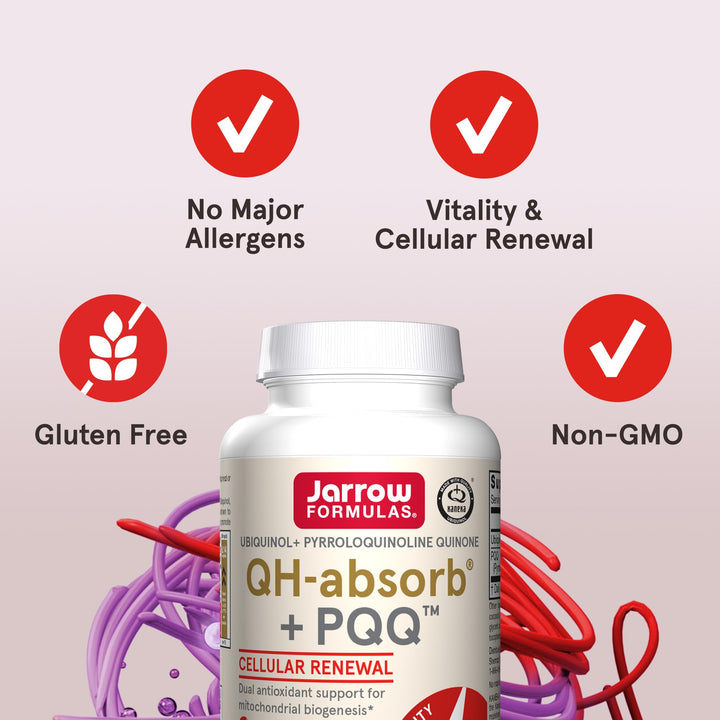 ® QH-Absorb® + PQQ, Dietary Supplement, Antioxidant Support for Mitochondrial Biogenesis, Cellular Energy Production and Cardiovascular Health, 30 Softgels, 30 Day Supply