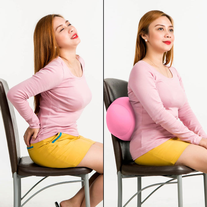 7 inches x 12 inches Microbead Bolster Squishy/Flexible/Extremely Comfortable Roll Pillow - Pink