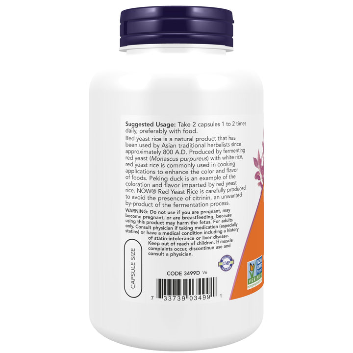 Supplements, Red Yeast Rice 600 mg, Made with Organic Red Yeast Rice, 240 Veg Capsules