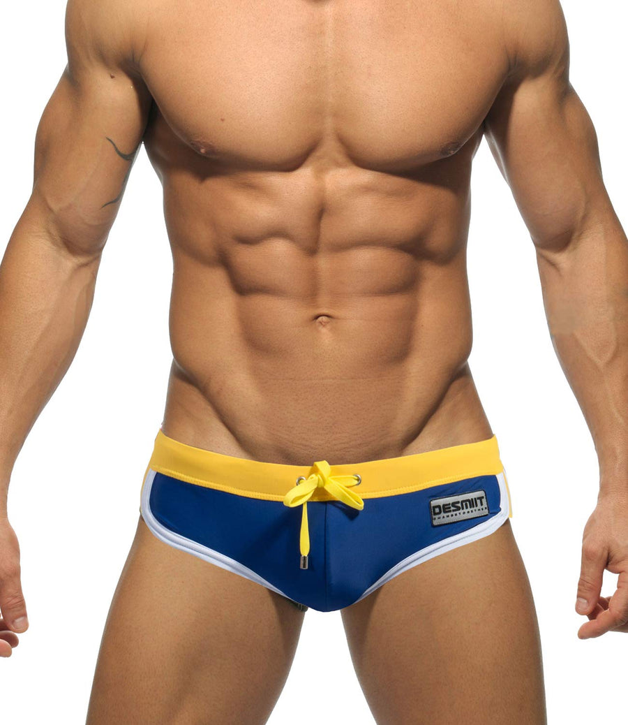 Men Quick Dry Bikini Swimwear Swim Brief Swimsuits Low Rise Boxer Trunk Cut (Navy, XL)