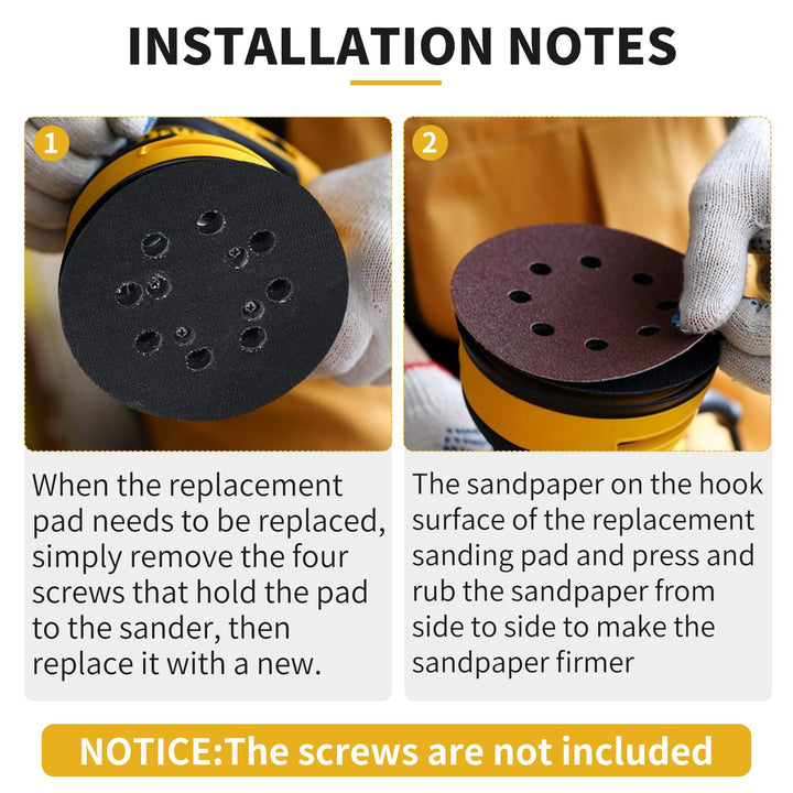 Sander Pad for Dewalt, 5 8 Hole Hook and Loop Orbital Sander Metal Pad Replacement for DeWalt DWE6421 6421K DWE6423 6423K DCW210B (4 Screw Holes Sanding Part for DeWalt DWE64233 &amp; N329079)