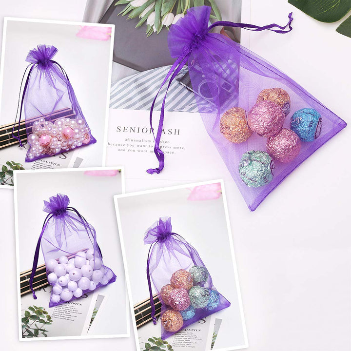 Purple : AKStore 100PCS 4x6 (10x15cm) Drawstring Organz